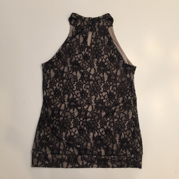 Black Lace halter style top - Picture 2 of 4